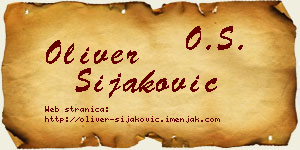 Oliver Šijaković vizit kartica